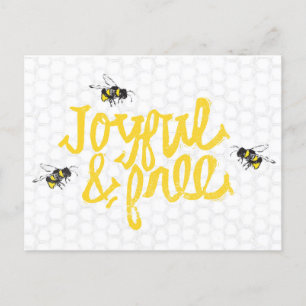 Carte Postale Abeilles jolies et libres