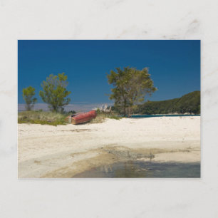 Carte Postale Abel Tasman N.P. Plage et bateau rouge