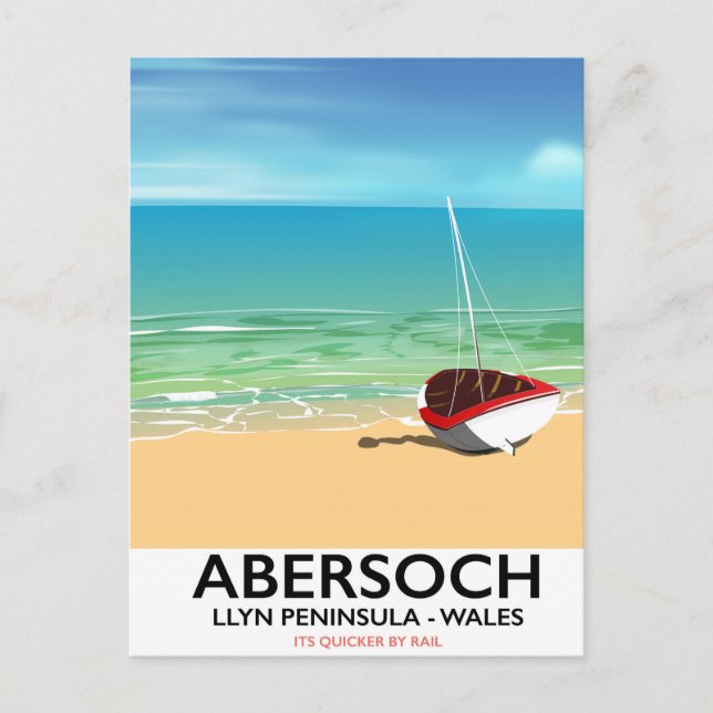 Carte Postale Abersoch, affiche de vacances dans la péninsule de (Devant)
