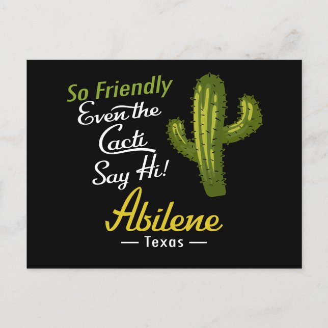 Carte Postale Abilene Cactus Funny Retro (Devant)