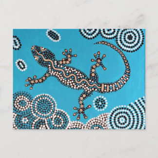 Carte Postale Aboriginal Art, Gecko, peinture ponctuelle, Dot-Pa