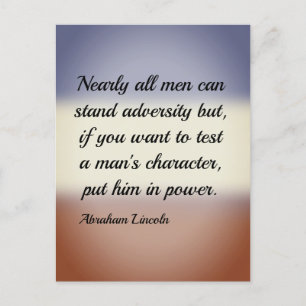 Carte Postale Abraham Lincoln Adversité et Citation de puissance