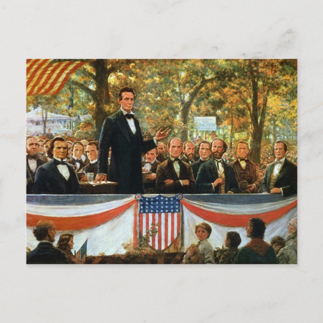 Carte Postale Abraham Lincoln et Stephen A. Douglas (Devant)
