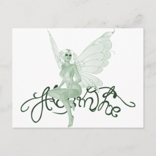 Carte Postale Absinthe Art Signature Fée verte - Absinthe (Devant)