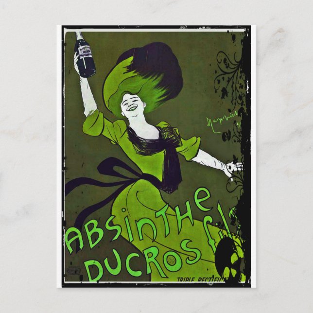 Carte Postale Absinthe en vert (Devant)