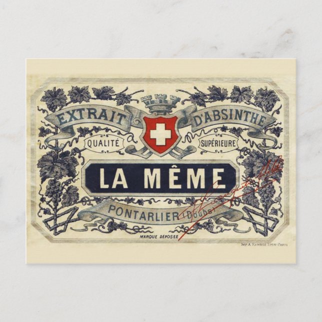 Carte Postale Absinthe La Même (Devant)