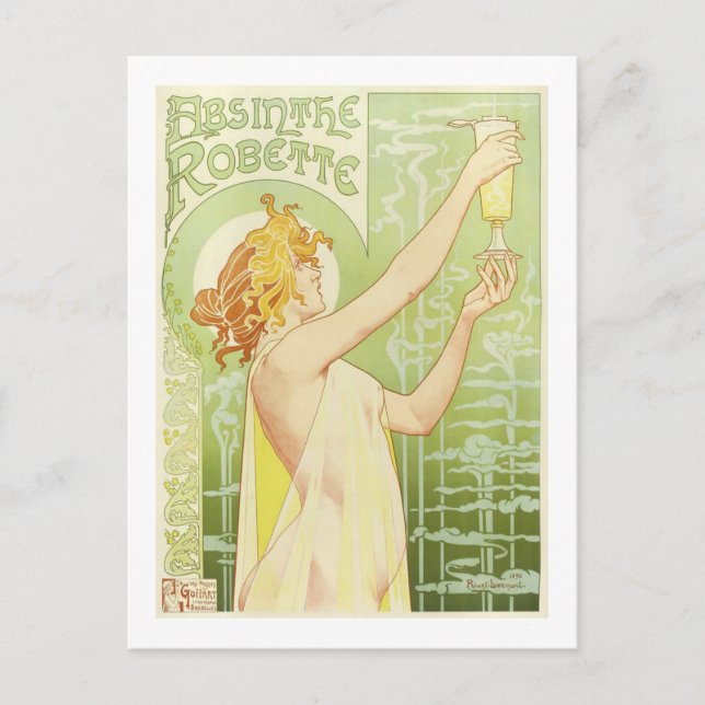 Carte Postale Absinthe Robette, Privat-Livemont (Devant)