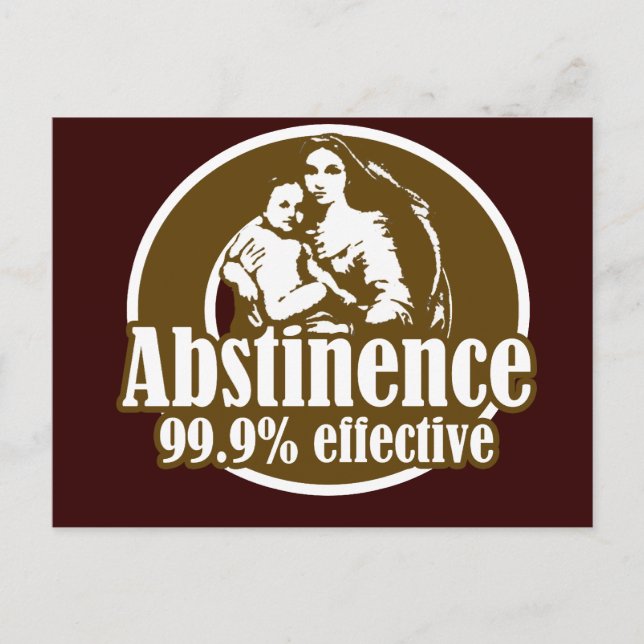Carte Postale Abstinence 99% Humour religieux efficace (Devant)