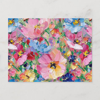 Carte Postale Abstract  Flowers Impressionist Postcard