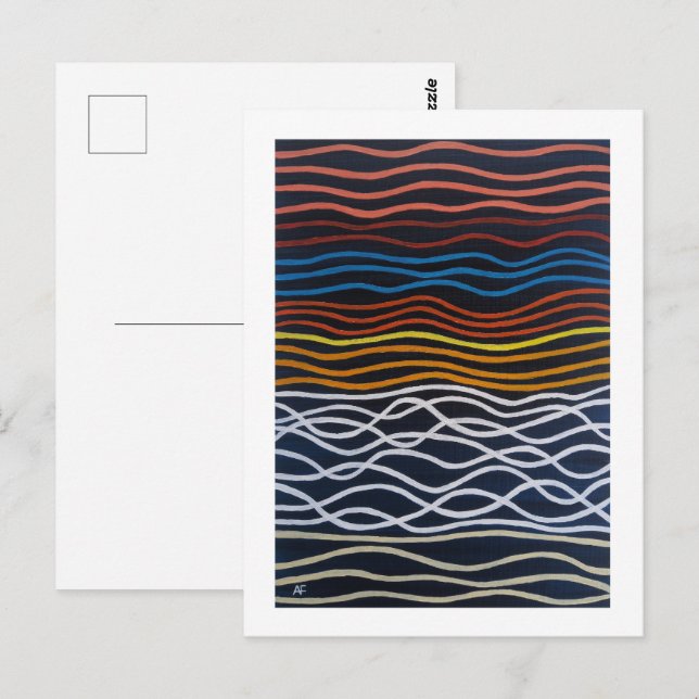 Carte Postale Abstract Seafront Painting by Alfred Fox (Devant / Derrière)