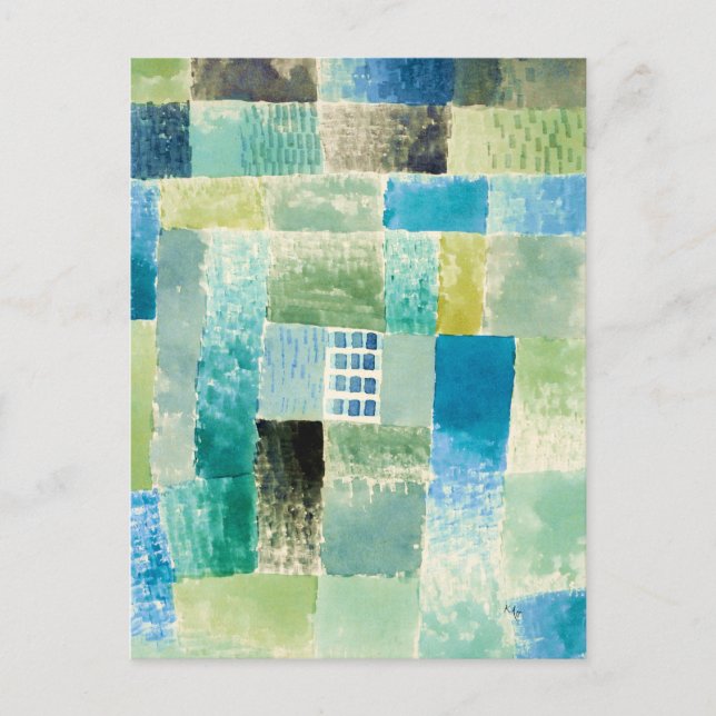 Carte Postale Abstract Watercolor window by Paul Klee (Devant)