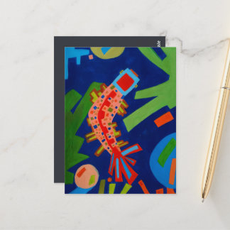 Carte Postale abstraction, poisson, carpe, cubisme,