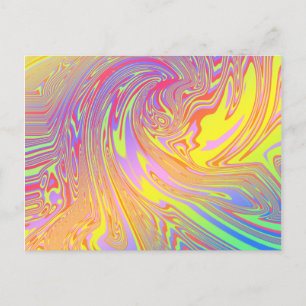Carte Postale Abstrait arc-en-ciel holographique