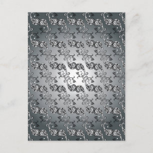 Carte Postale Abstrait Argent et noir Tulip Motif à la fois