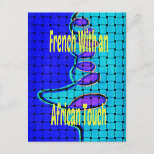 Carte Postale Abstrait bleu français avec texture tissée