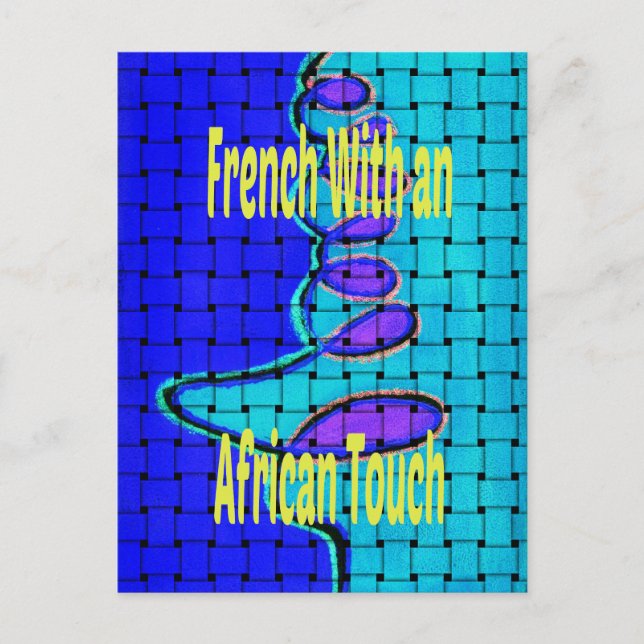 Carte Postale Abstrait bleu français avec texture tissée (Devant)