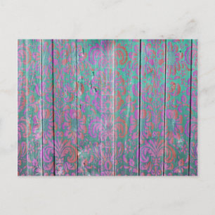 Carte Postale Abstrait coloré Vintage rose rose rose rose roses 