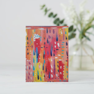 Carte Postale Abstrait en rouge orange et jaune