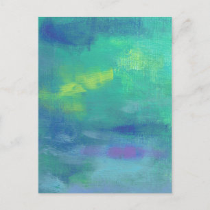 Carte Postale Abstrait gai dans Aqua Greens and Blues
