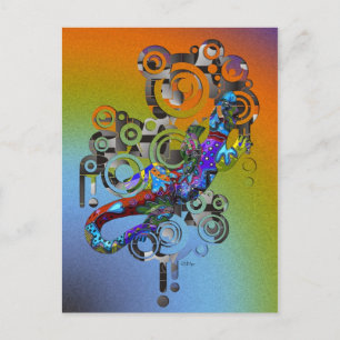 Carte Postale abstrait Gecko