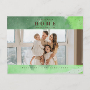 Carte Postale Abstrait Green Nouvelle maison pour les vacances P