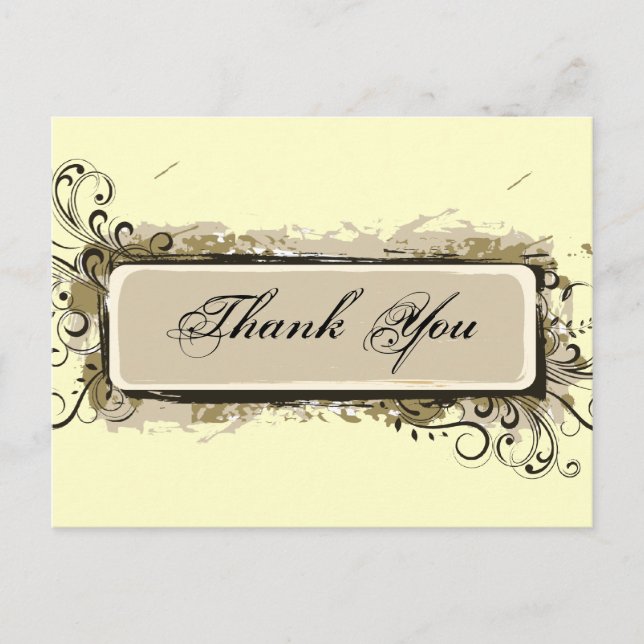 Carte Postale Abstrait Merci floral (Devant)