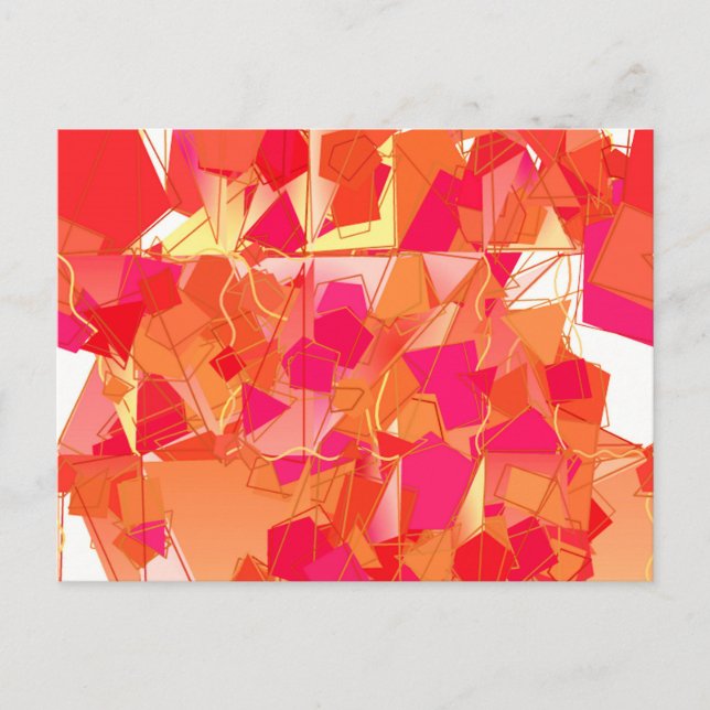 Carte Postale Abstrait orange et rose chaud (Devant)