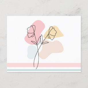 Carte Postale Abstrait Pastel Floral  