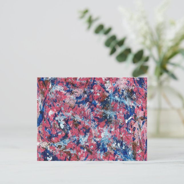 Carte Postale Abstrait Pink Splatter (Debout devant)