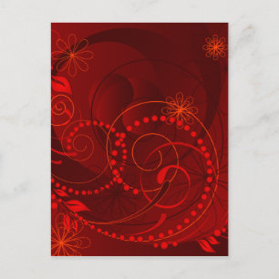 Carte Postale abstrait rouge
