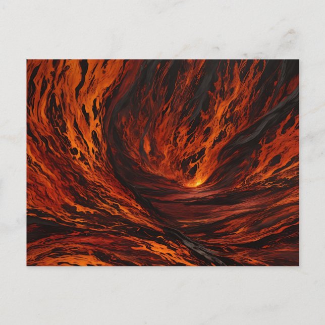 Carte Postale Abstrait volcanique de flux de feu (Devant)