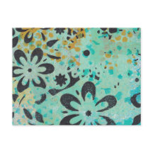 Carte postale abstraite bleue et jaune