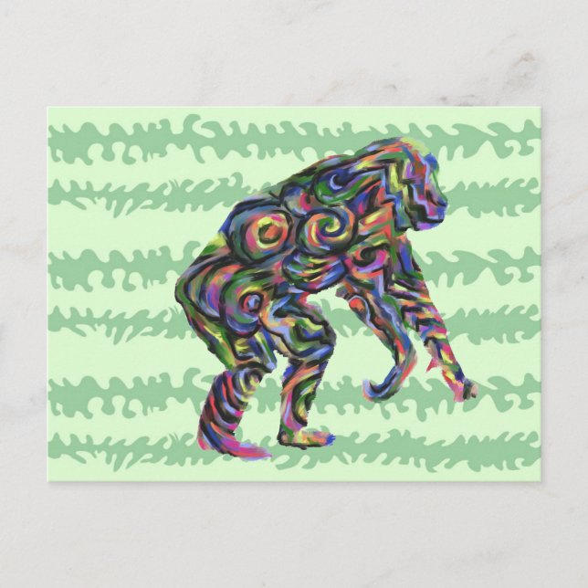 Carte postale Abstraite Chimpanzé Art (Devant)