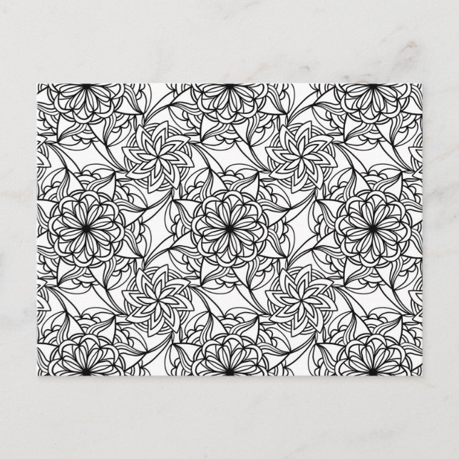 Carte postale Abstraite de coloriage pour adultes  (Devant)