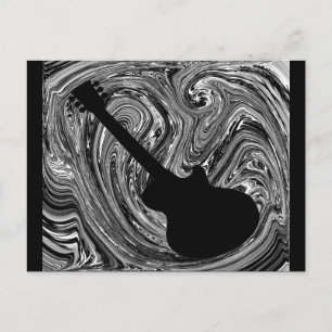 Carte postale Abstraite de guitare, noir et blanc