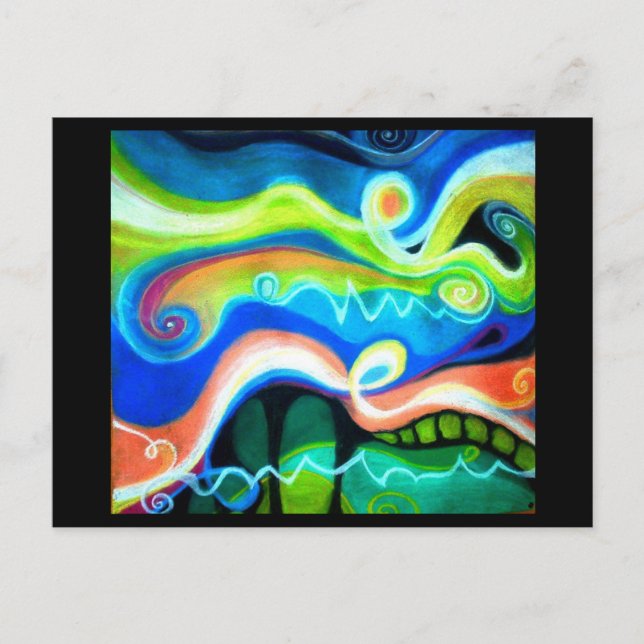 Carte postale Abstraite Oil Pastel | Chanter en la (Devant)