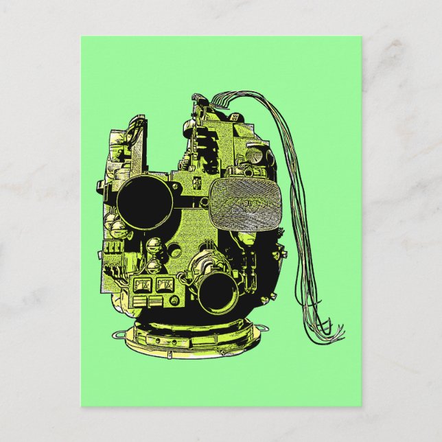 Carte postale Abstraite Robot Head Retro Colors (Devant)