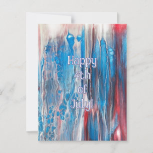 Carte postale Abstraite rouge blanc 4 juillet