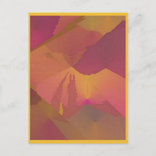 Carte postale Abstraite Sunset Art violet / Or