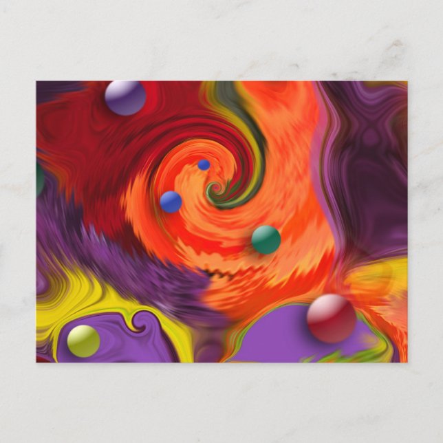 Carte postale Abstraite Swirling Spheres (Devant)
