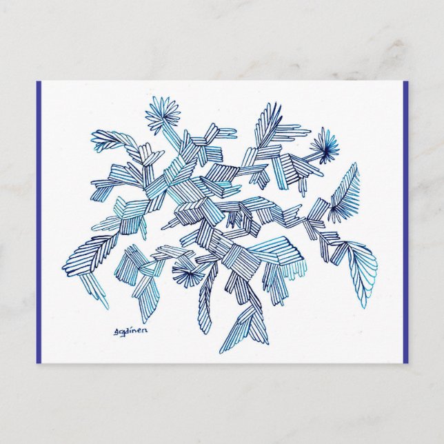 Carte postale Abstraite Turquoise Flying Crystal (Devant)