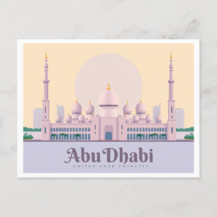 Carte Postale Abu Dhabi UAE Pastel Travel