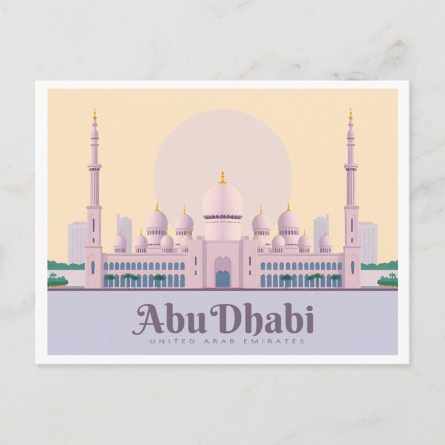 Carte Postale Abu Dhabi UAE Pastel Travel (Devant)