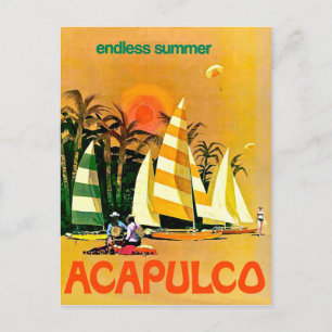 Carte Postale Acapulco, des bateaux à voile d'été interminables 
