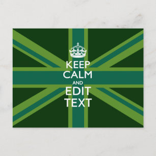Carte Postale Accent Green Gardez votre calme et votre texte Uni