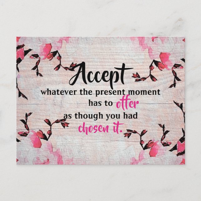 Carte Postale Acceptation Motivationnelle Citation Inspirationne (Devant)