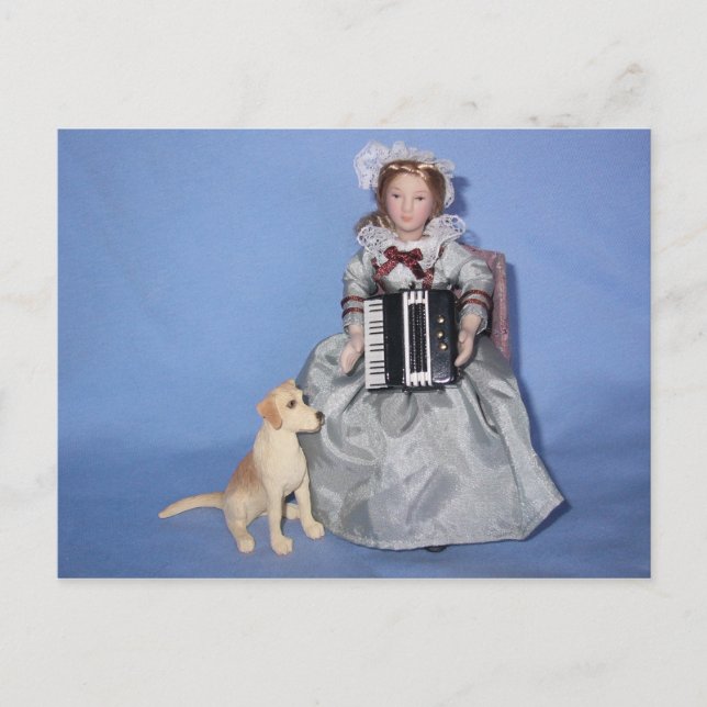 CARTE POSTALE ACCORDION LADY (Devant)