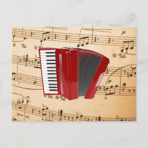 Carte Postale Accordion Music, design populaire,
