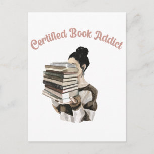 Carte Postale Accro aux livres certifié