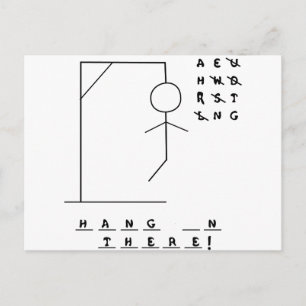 Carte Postale "Accroche-Toi Là !" Hangman Game